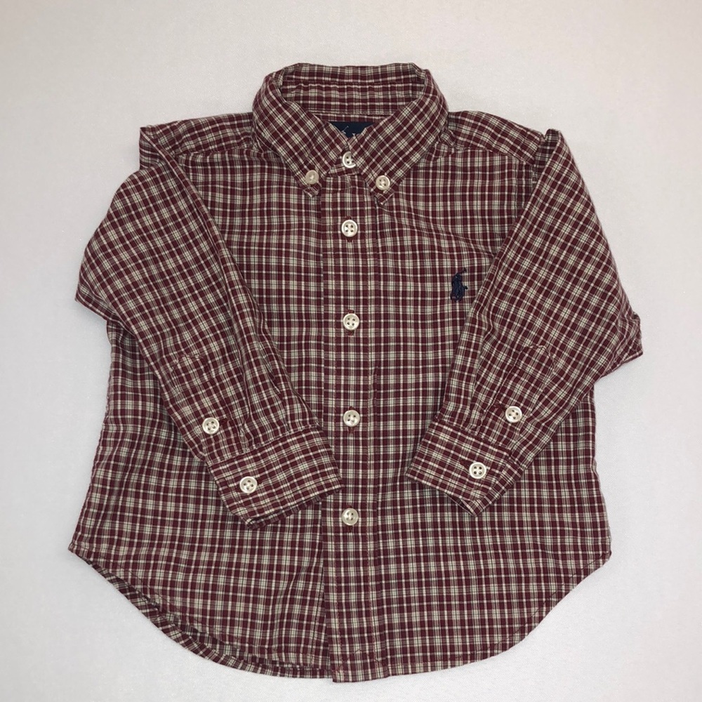 BABY Ralph Lauren Long Sleeve Button Down Shirt Size 12 Months